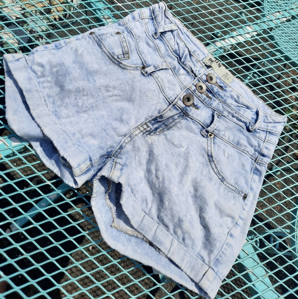 Cotton On Bleached High-Waisted Denim Shorts